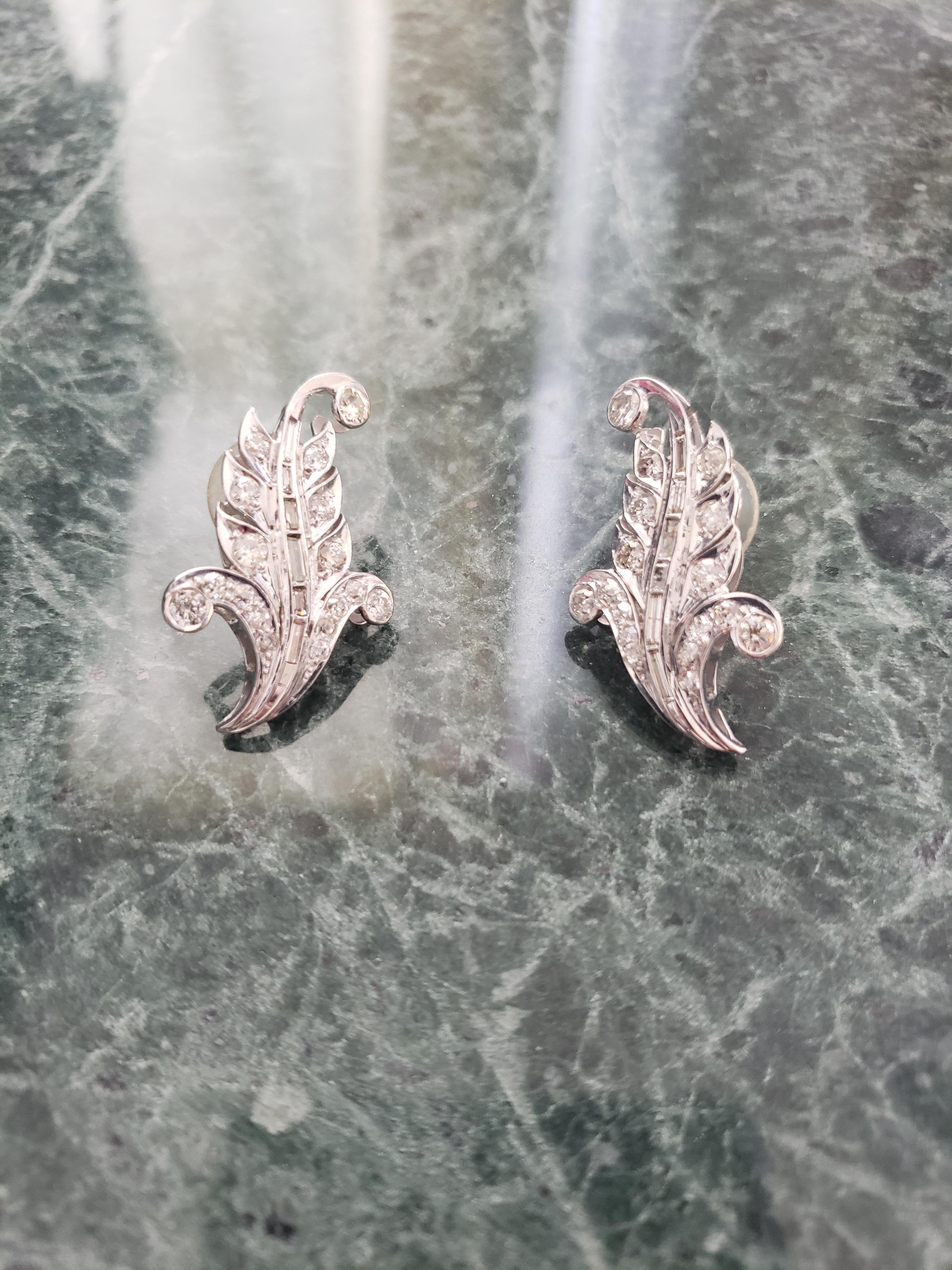 CERT Edwardianische Ohrringe aus Silber und Platin mit natürlichen Diamanten im antiken europäischen Schliff  im Angebot 5
