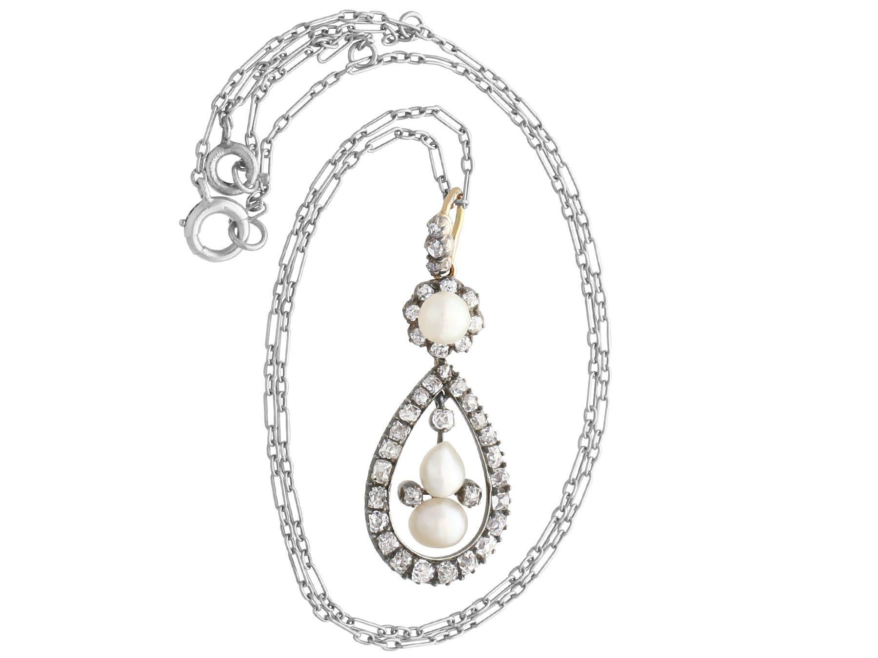 pearl diamond pendant