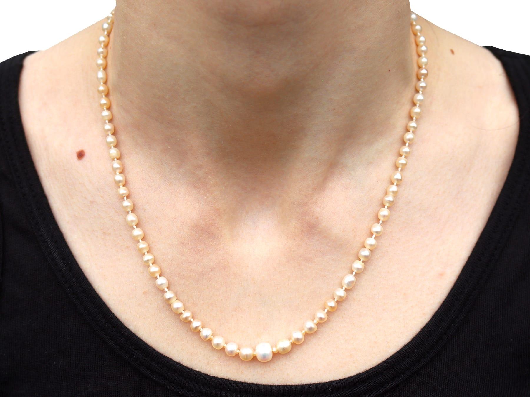 1920s Natural Pearl and 1.70 Carat Diamond 21k Yellow Gold Pendant  For Sale 4