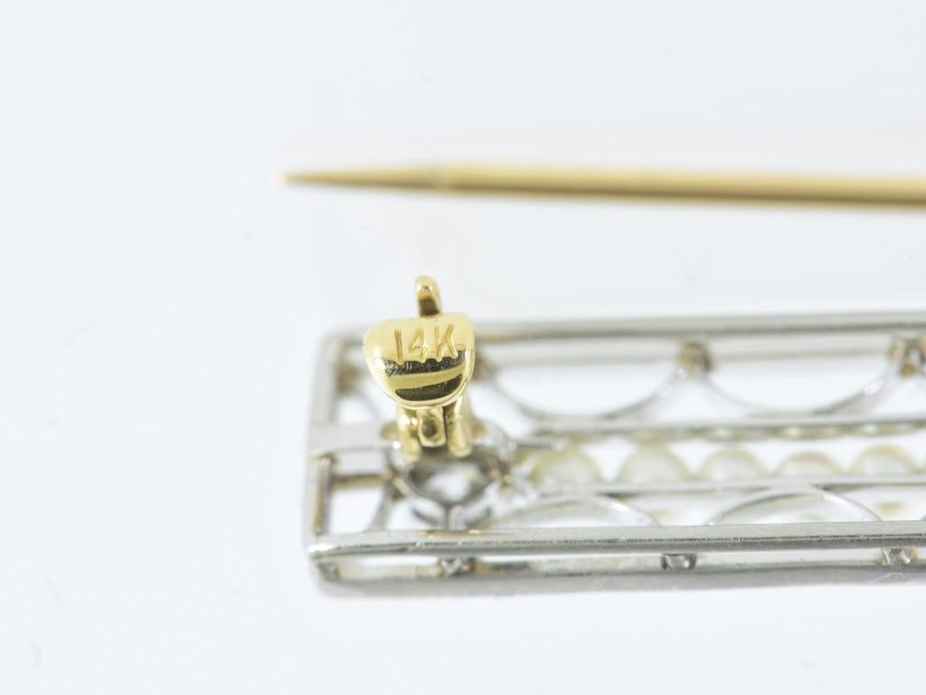 Antique Natural Pearl and Diamond Straight Pin, circa 1915 für Damen oder Herren im Angebot
