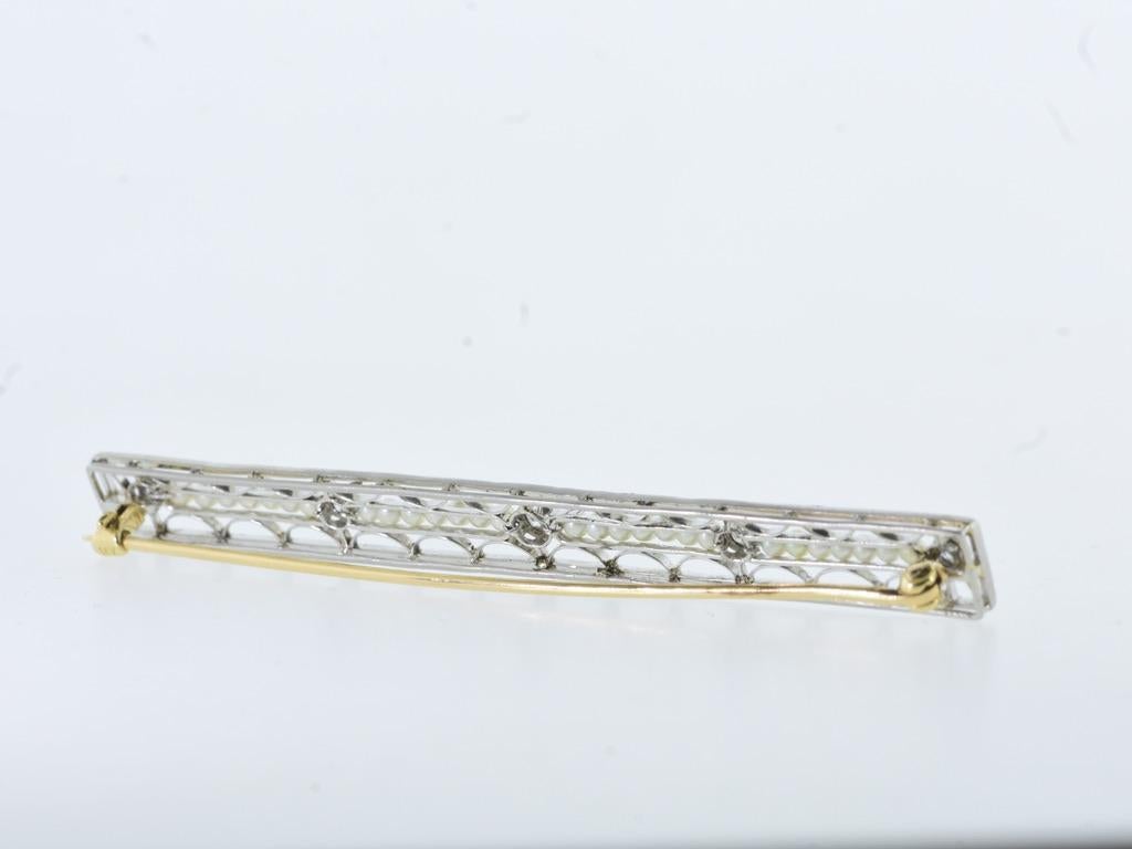 Antique Natural Pearl and Diamond Straight Pin, circa 1915 im Angebot 1