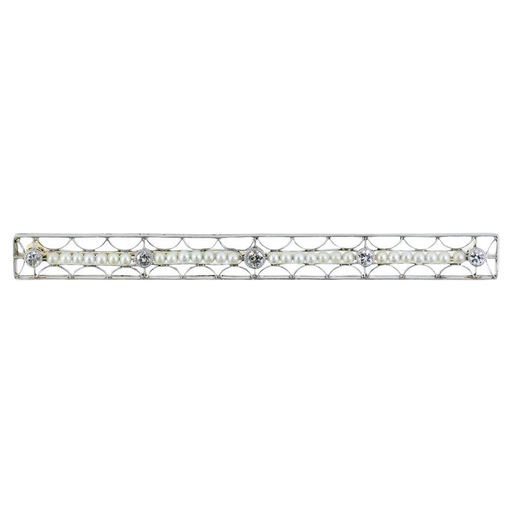 Antique Natural Pearl and Diamond Straight Pin, circa 1915 im Angebot