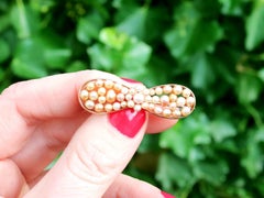 Antique Natural Pearl and Yellow Gold Brooch