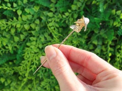 Broche ancienne en perles naturelles, platine et or jaune