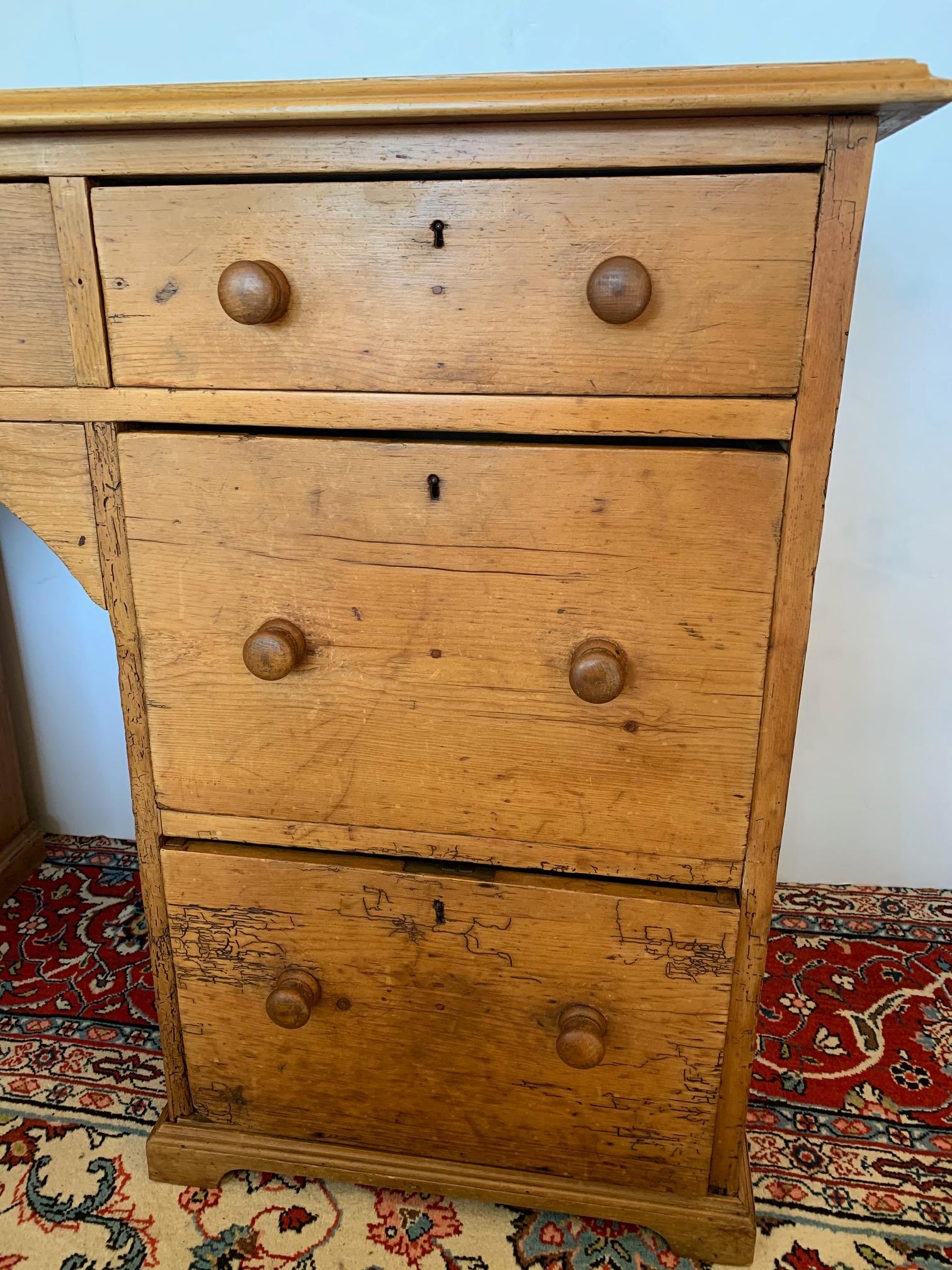 Country Antique Natural Pine Buffet Chest of Drawers