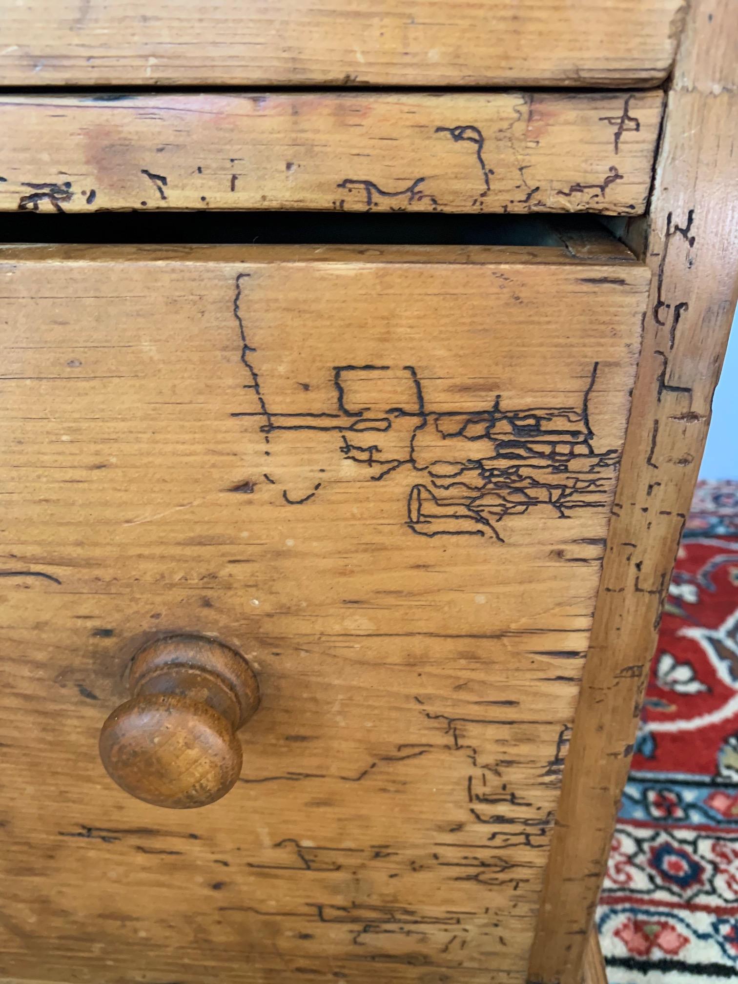 Late 19th Century Antique Natural Pine Buffet Chest of Drawers