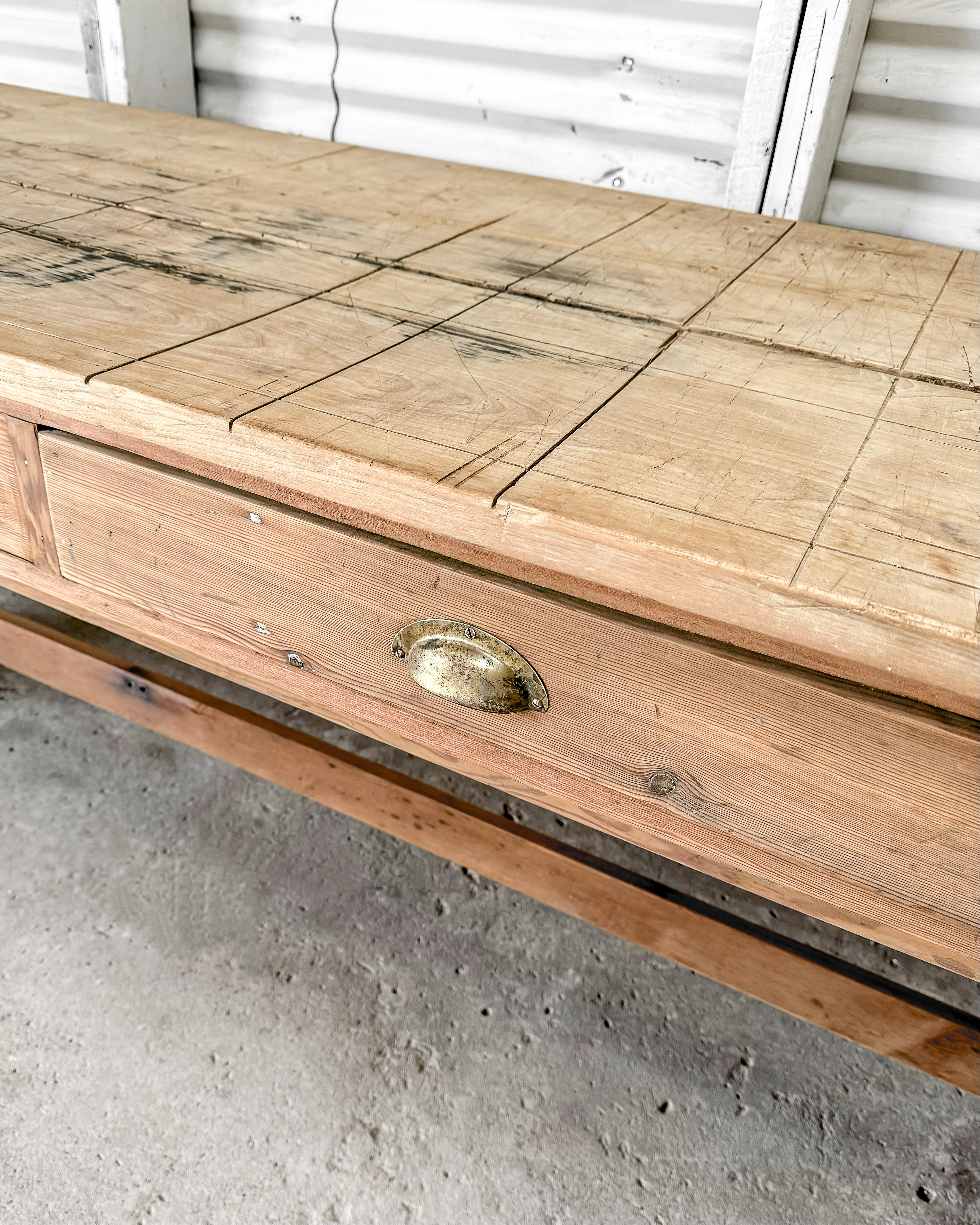 Antique Natural Pine English Artist's Worktable 6