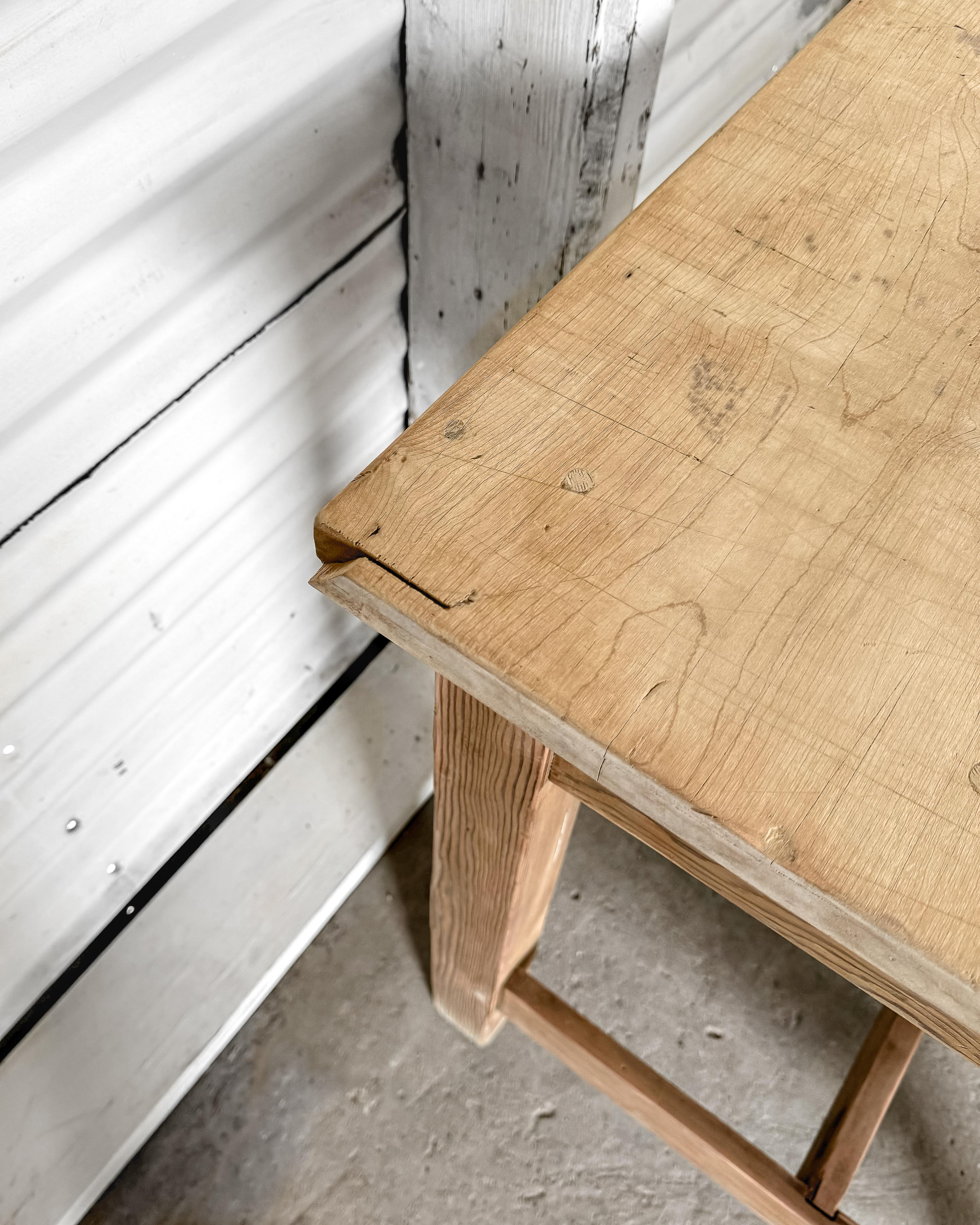 Antique Natural Pine English Artist's Worktable 11