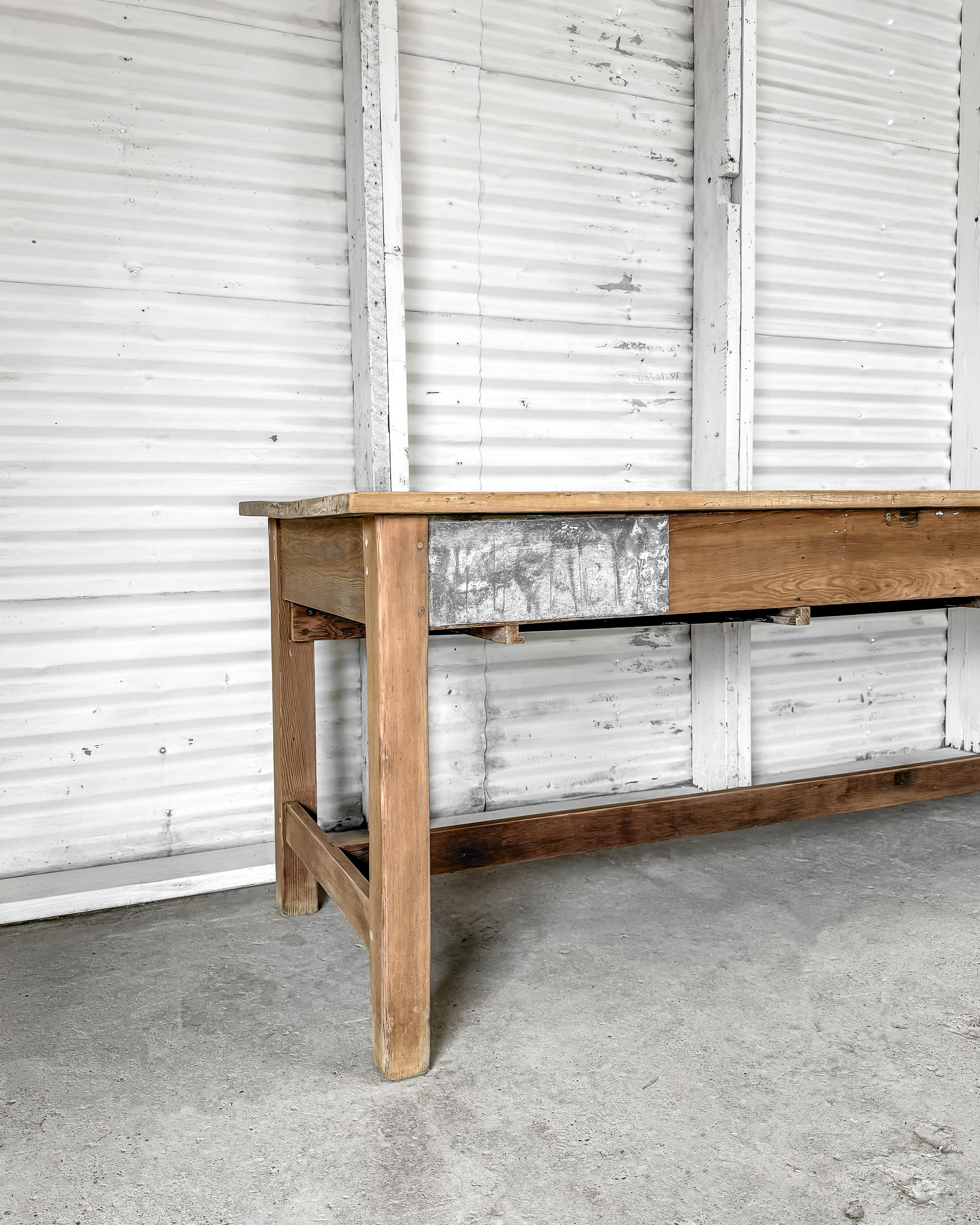 Antique Natural Pine English Artist's Worktable 13