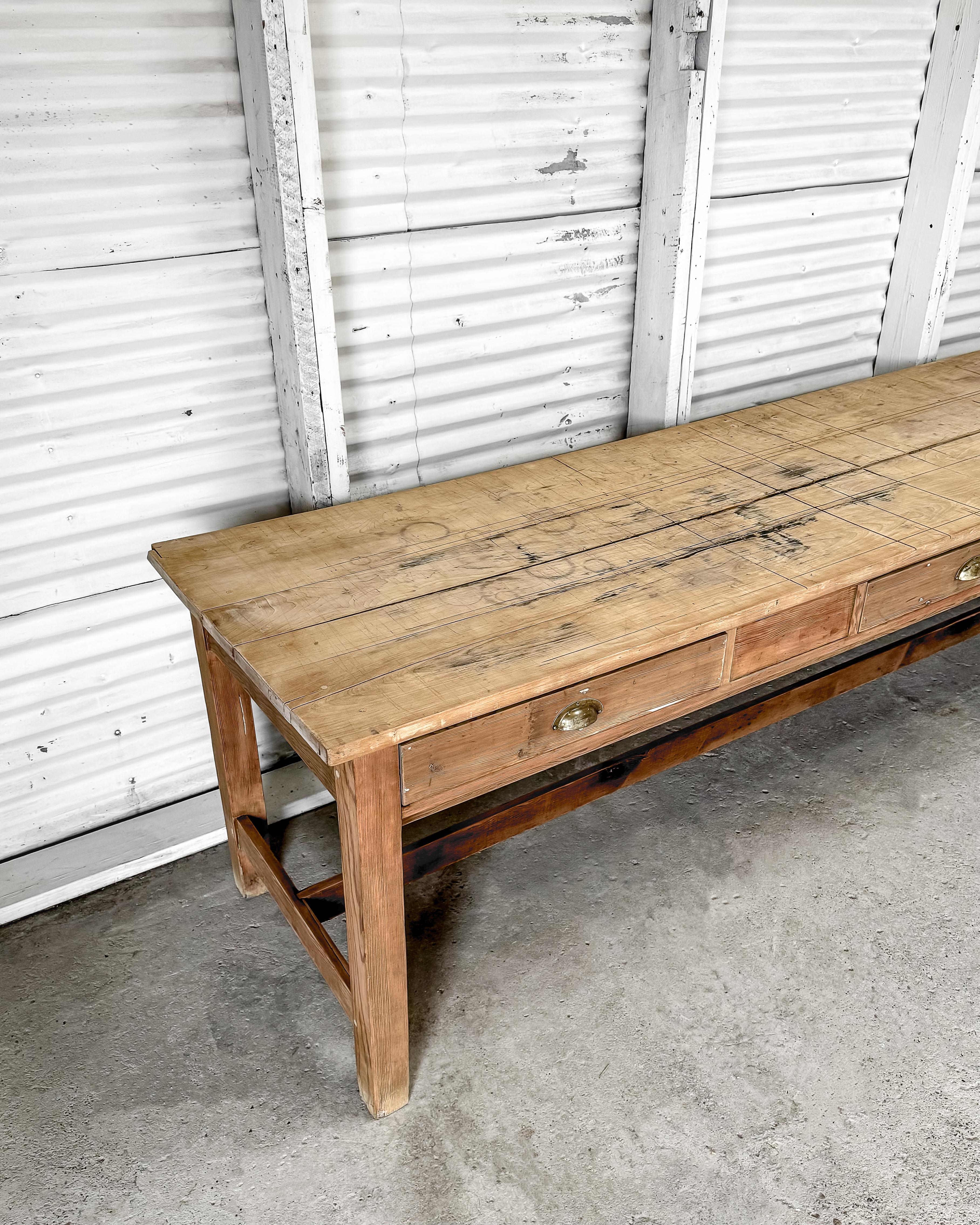 Antique Natural Pine English Artist's Worktable 2