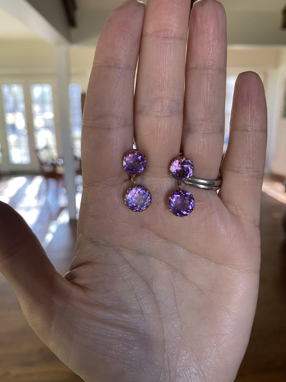 purple earrings dangle