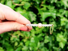 Bracciale antico in oro rosa con perle naturali d'acqua salata e diamanti da 2,82 carati