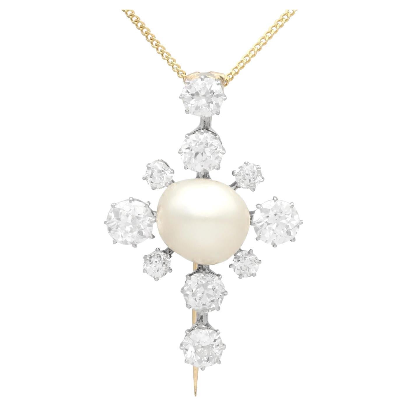 Edwardian 15 Carat Yellow Gold Amethyst and Seed Pearl Pendant / Brooch For Sale at 1stDibs | 15 ...