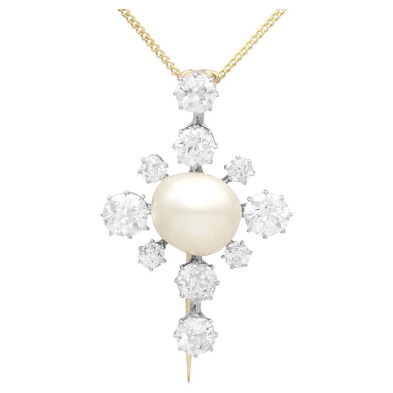 Edwardian 15 Carat Yellow Gold Amethyst and Seed Pearl Pendant / Brooch For Sale at 1stDibs | 15 ...