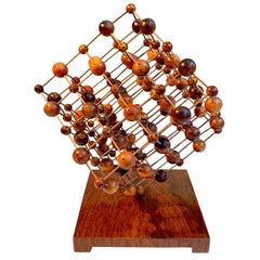 Antique Natural Science Chemistry Model Sodium Hydrogen Carbonate Wood Sculpture