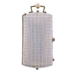 Antique Natural Seed Pearl Diamond Enamel Gold Vanity Make Up Compact Case