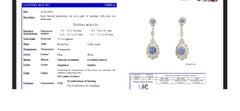 Antique Natural Sri Lanka Sapphire and Diamond Drop Earrings in Silver and Gold