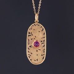 Antique Natural Untreated Ruby Necklace of 18k Gold