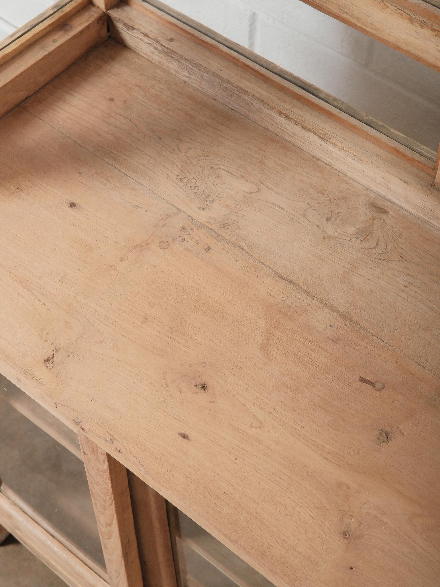 Antike Naturholz Glas Theke Schrank Display & Lagerung Hutch (Indisch) im Angebot