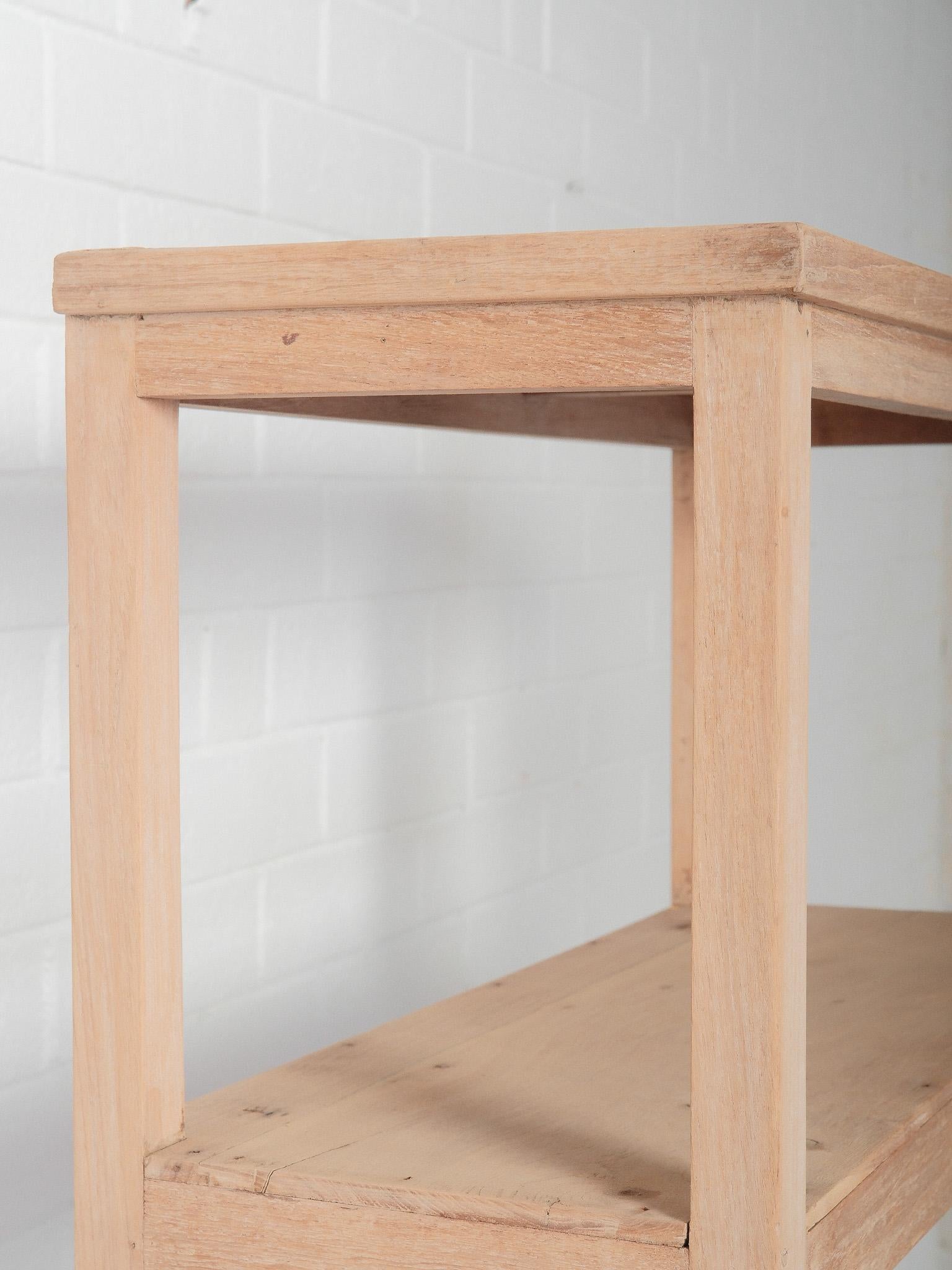 Indian Natural Wood Shelf Cabinet with Hutch & Open Display For Sale