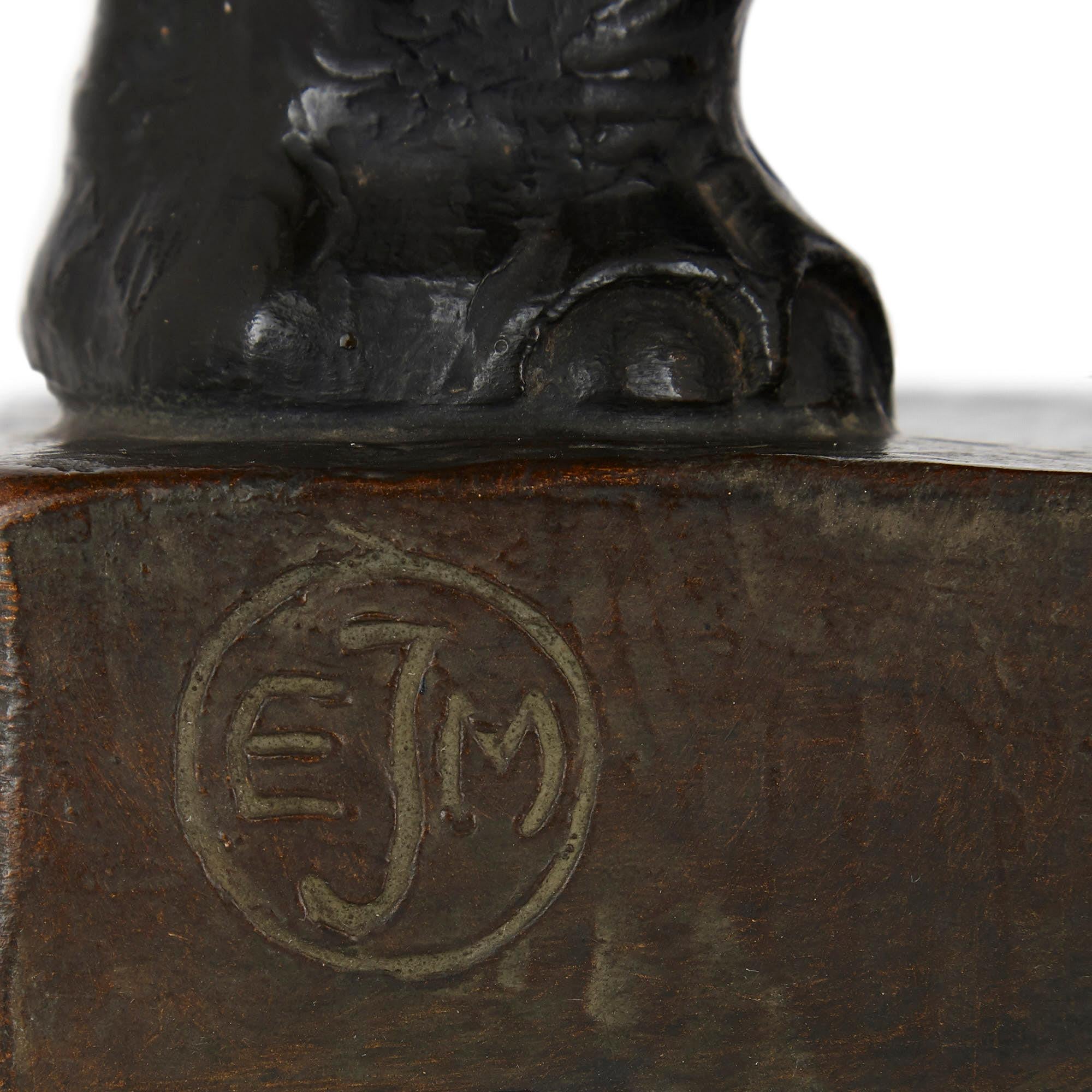 Antique Naturalistic Terracotta Elephant Group Model For Sale 3