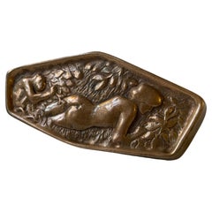 Antique Naughty Risque Double Sided Bronze Dish, 1900s
