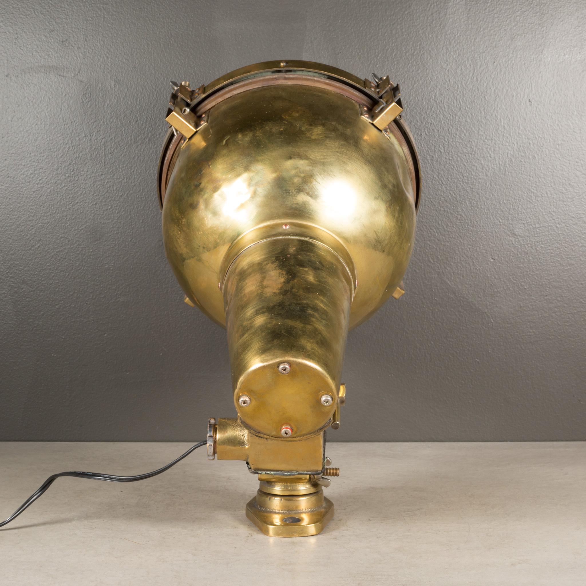 Antique Nautical Brass Spotlight c.1940 1