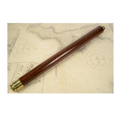 Antique Nautical Large Brass Telescope Covered with Leather, 1870