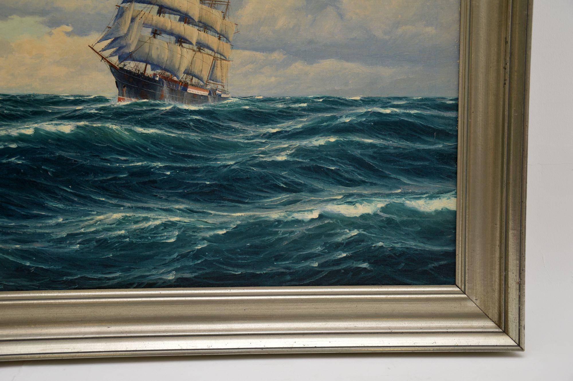 Canvas Antique Nautical Oil Painting