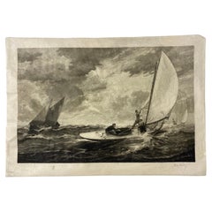 Antique Nautical Seascape Circa 1919 Maritime Engraving Print
