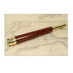 Antique Nautical Telescope, Brass and Mahogany, First Half of the 19th Century