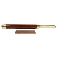 Antique Nautical Telescope, Brass and Mahogany, First Half of the 19th Century