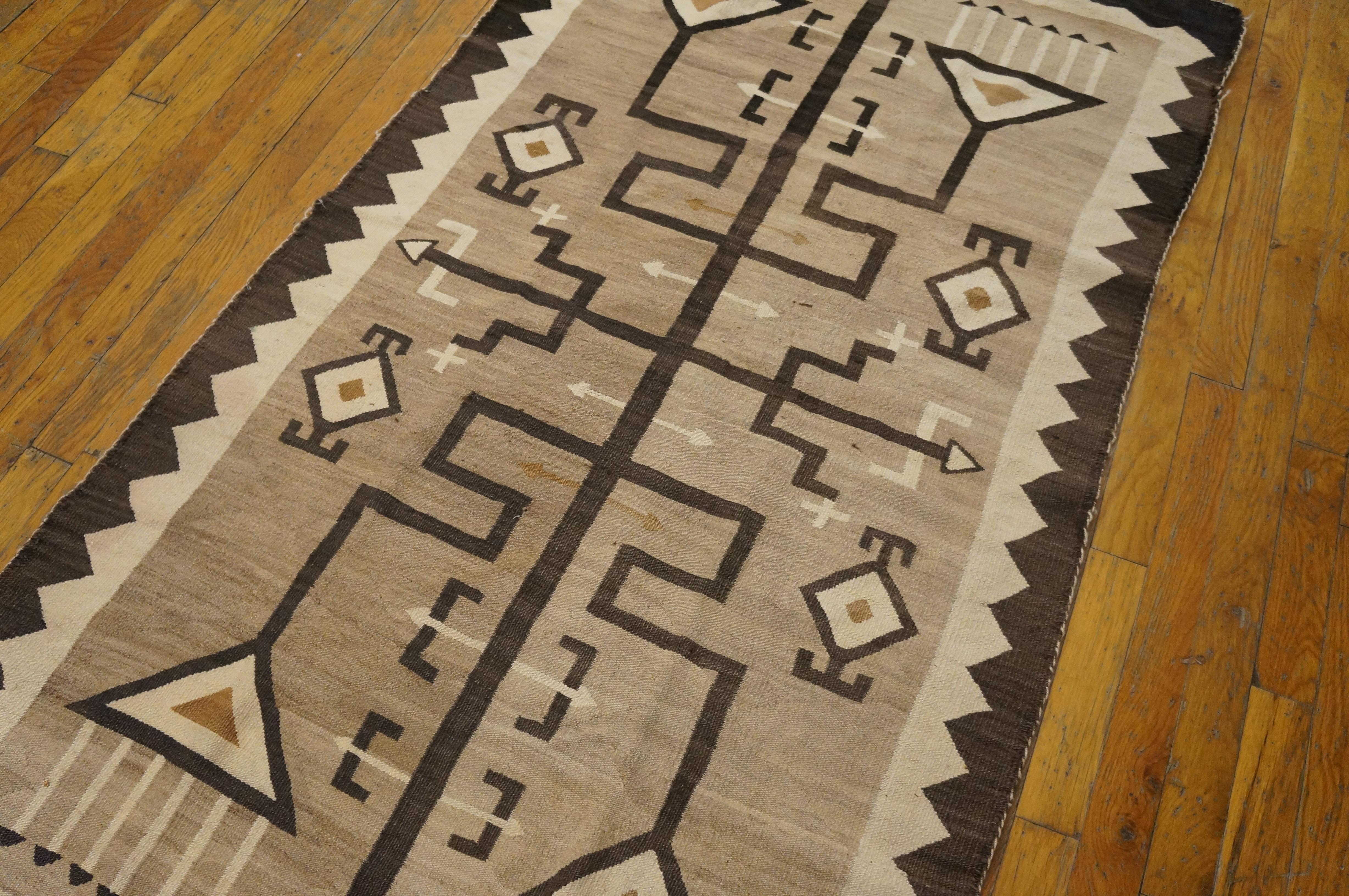 Early 20th Century 1920s American Navajo Two Gray Hills ( 3' x 5'8