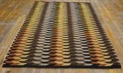 1930s Multi Geometric Antique American Navajo Rug 4'10" x 7'3" Woven Wool Carpet