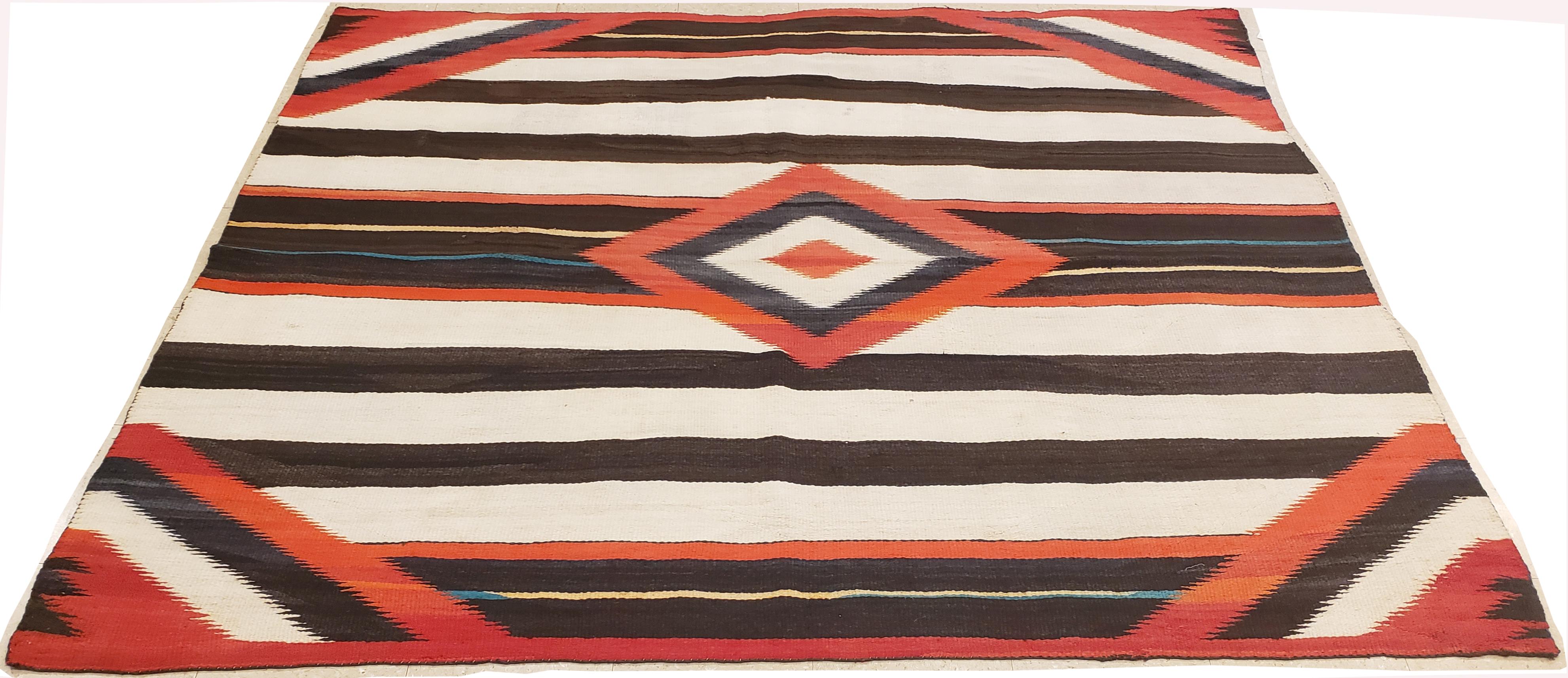 Hand-Woven Antique Navajo Blanket 