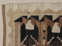 Antique Navajo Blanket "Eagle" Design Oriental Rug Fine German Town Wool Neutral