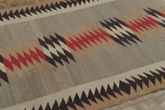 Antique Navajo Blanket Rug in Brown with Geometric Chevron Pattern - Rug & Kilim