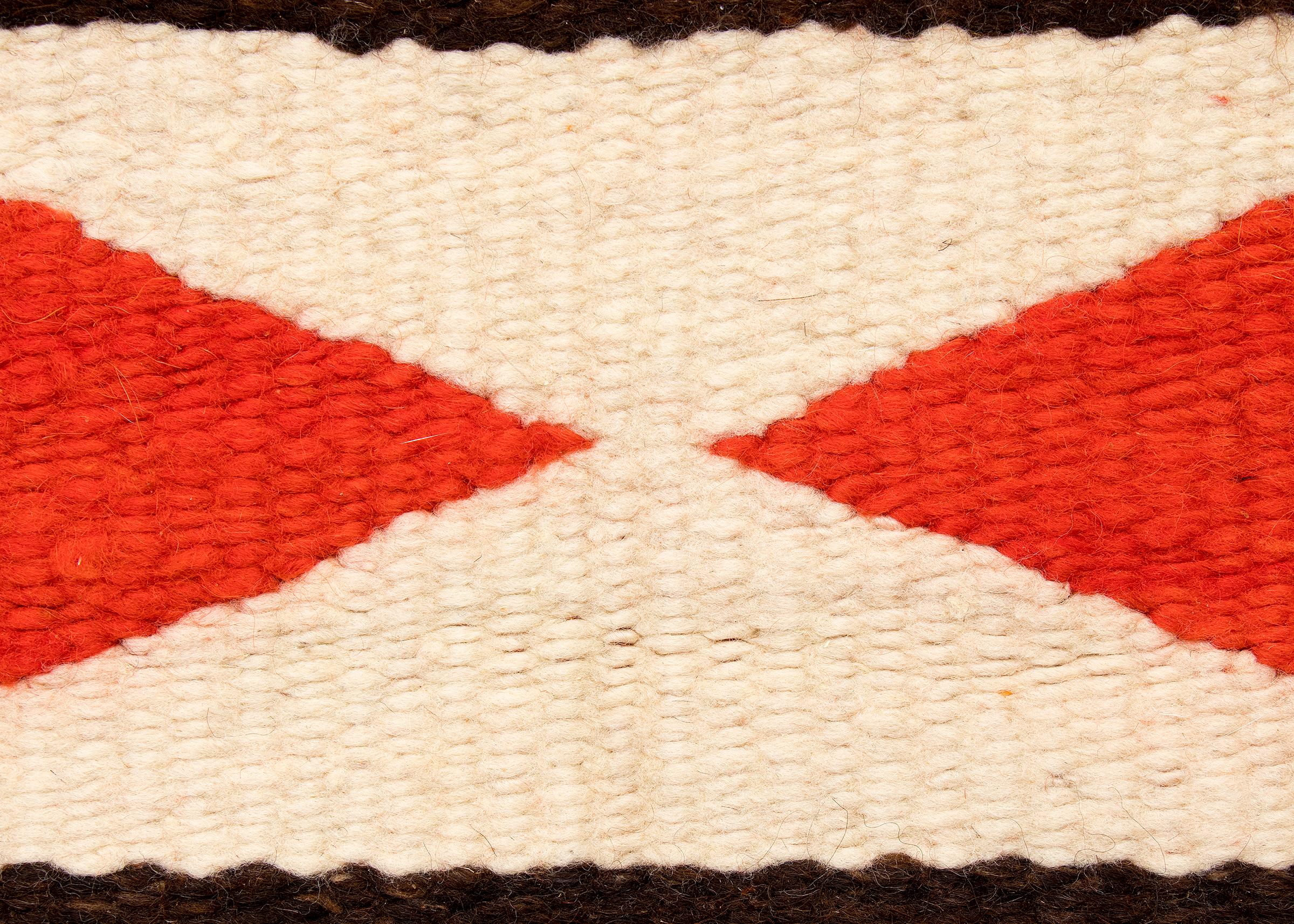 Antique Navajo Blanket, Transitional, Late Classic Period, circa 1870, Red White In Good Condition In Denver, CO