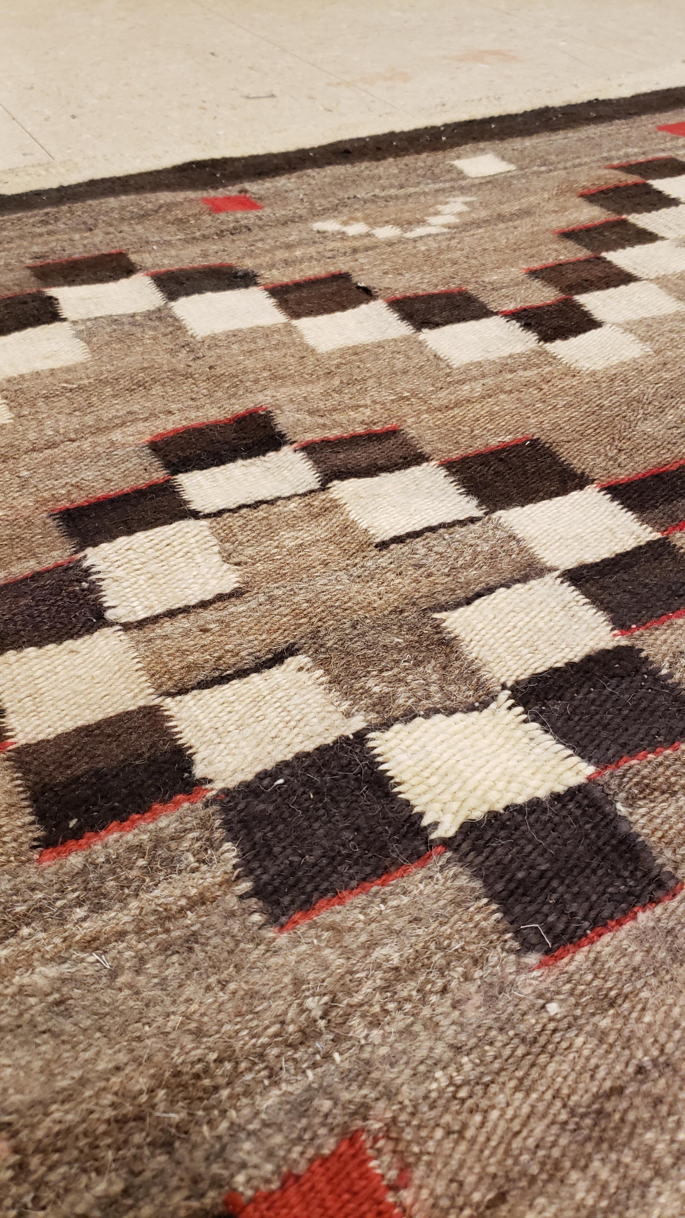 red and gray rug