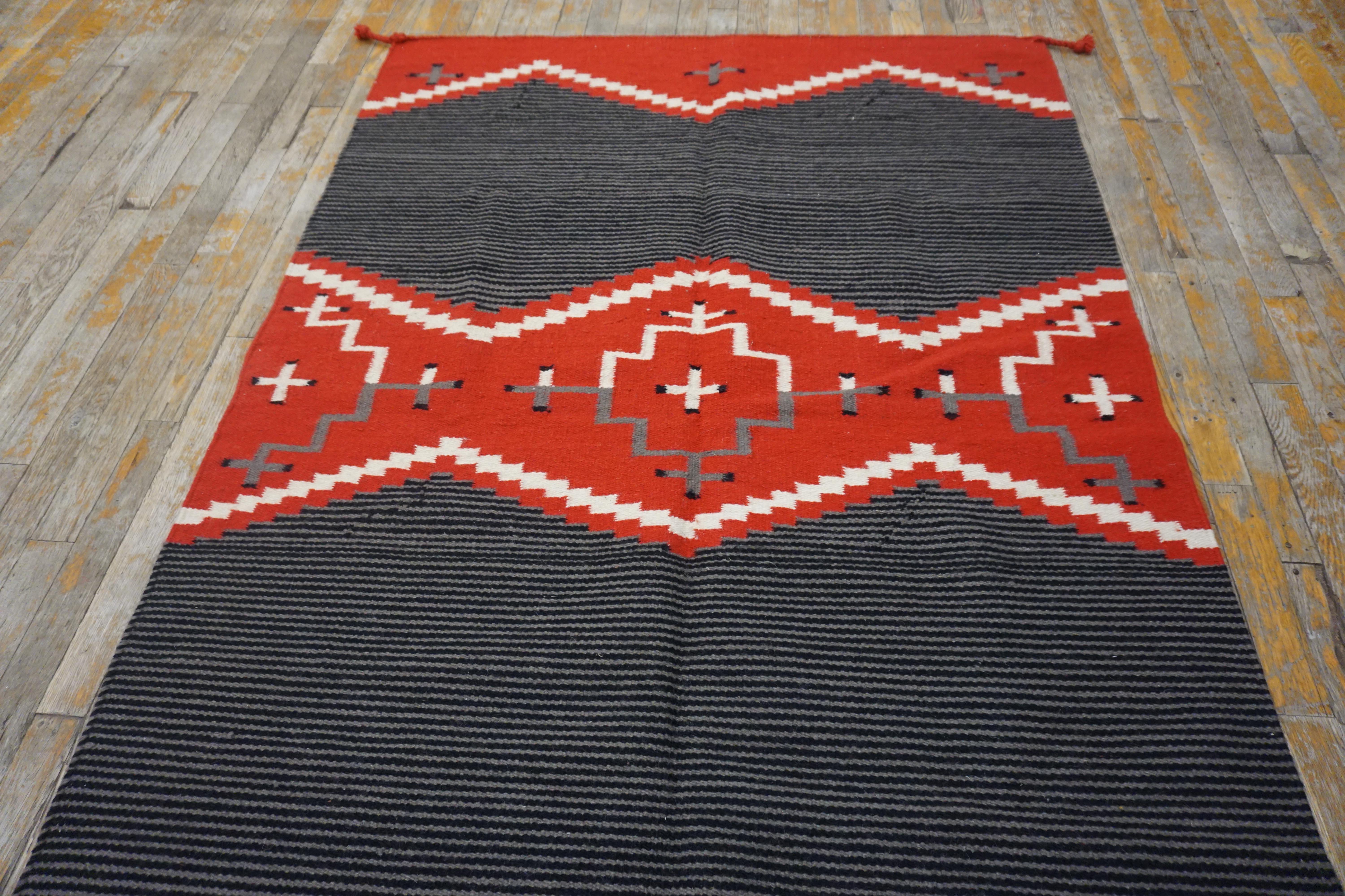 Mid-20th Century Mid 20th Century Navajo Chimayo Carpet (  4'' x 6' - 122 x 183 )'  For Sale