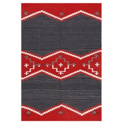 Navajo Chimayo-Teppich aus der Mitte des 20. Jahrhunderts (  4'' x 6' - 122 x 183 )' 