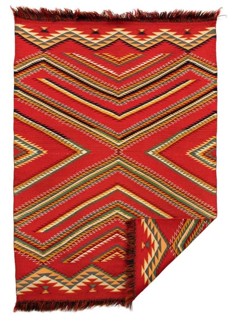 Antique Navajo Germantown Blanket, circa 1890 For Sale at 1stdibs