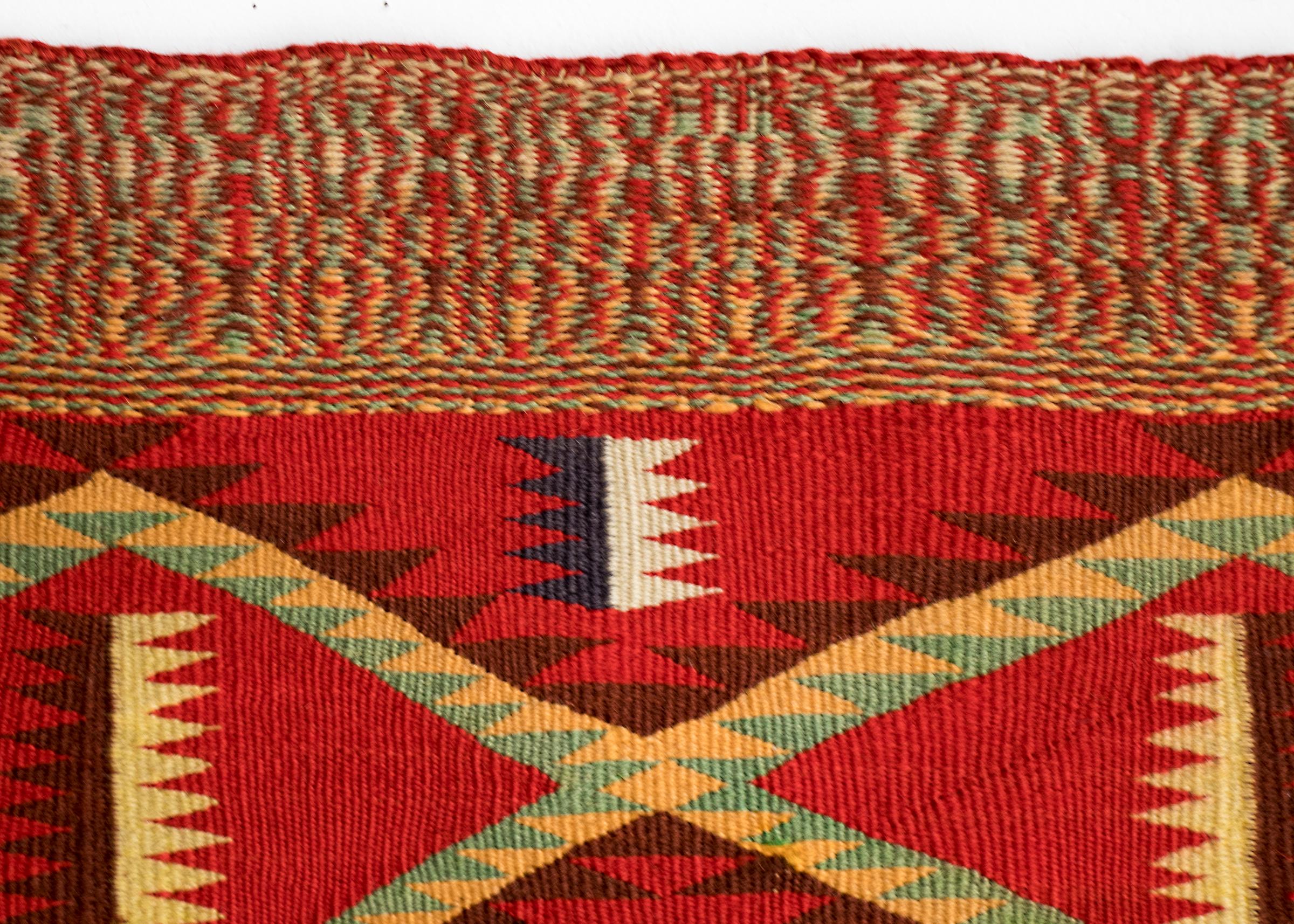 Native American Antique Navajo Germantown Saddle Blanket, circa 1890, Eyedazzler Pattern