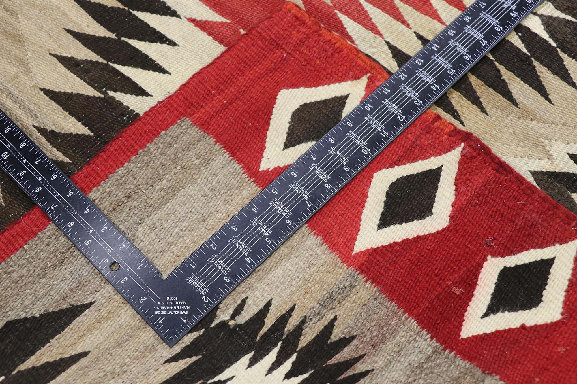 Hand-Woven Native American Antique Eye Dazzler Navajo Rug 