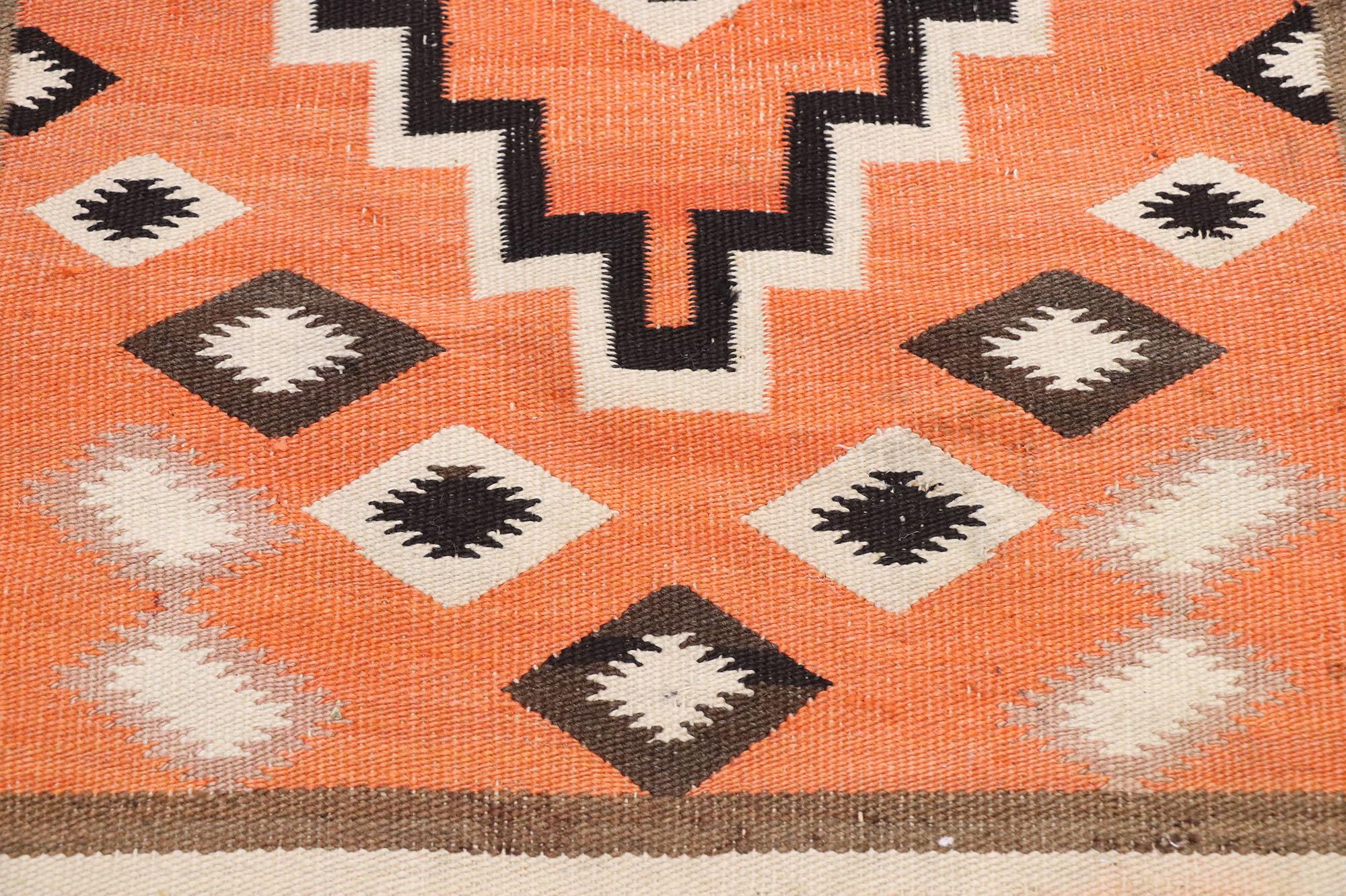American Antique Navajo Kilim Rug with Southwestern Tribal Style For Sale