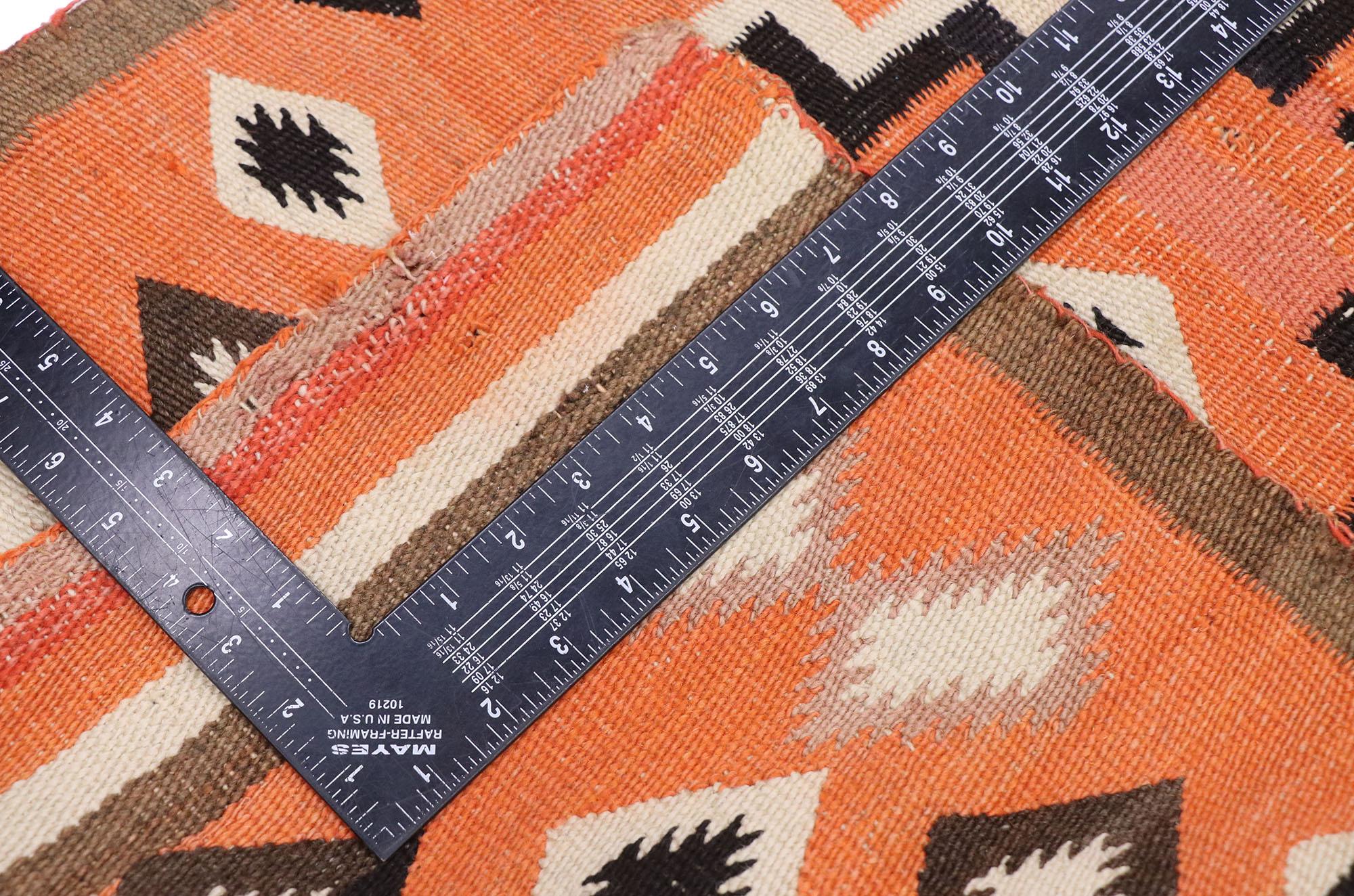 Hand-Woven Antique Navajo Kilim Rug with Southwestern Tribal Style For Sale