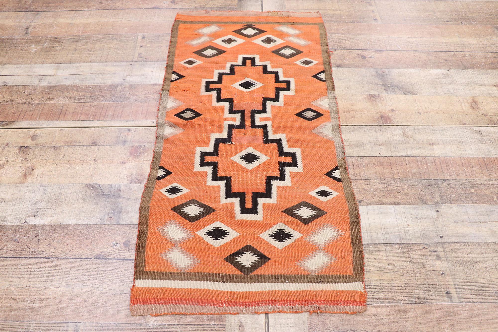 20th Century Antique Navajo Kilim Rug with Southwestern Tribal Style For Sale