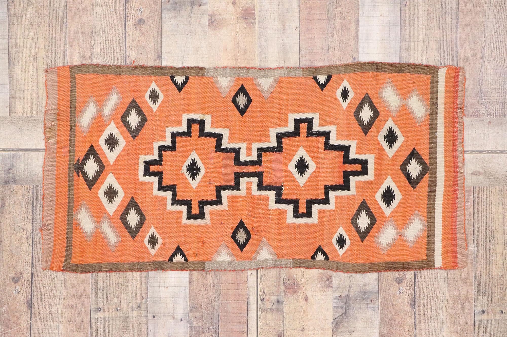 Wool Antique Navajo Kilim Rug with Southwestern Tribal Style For Sale