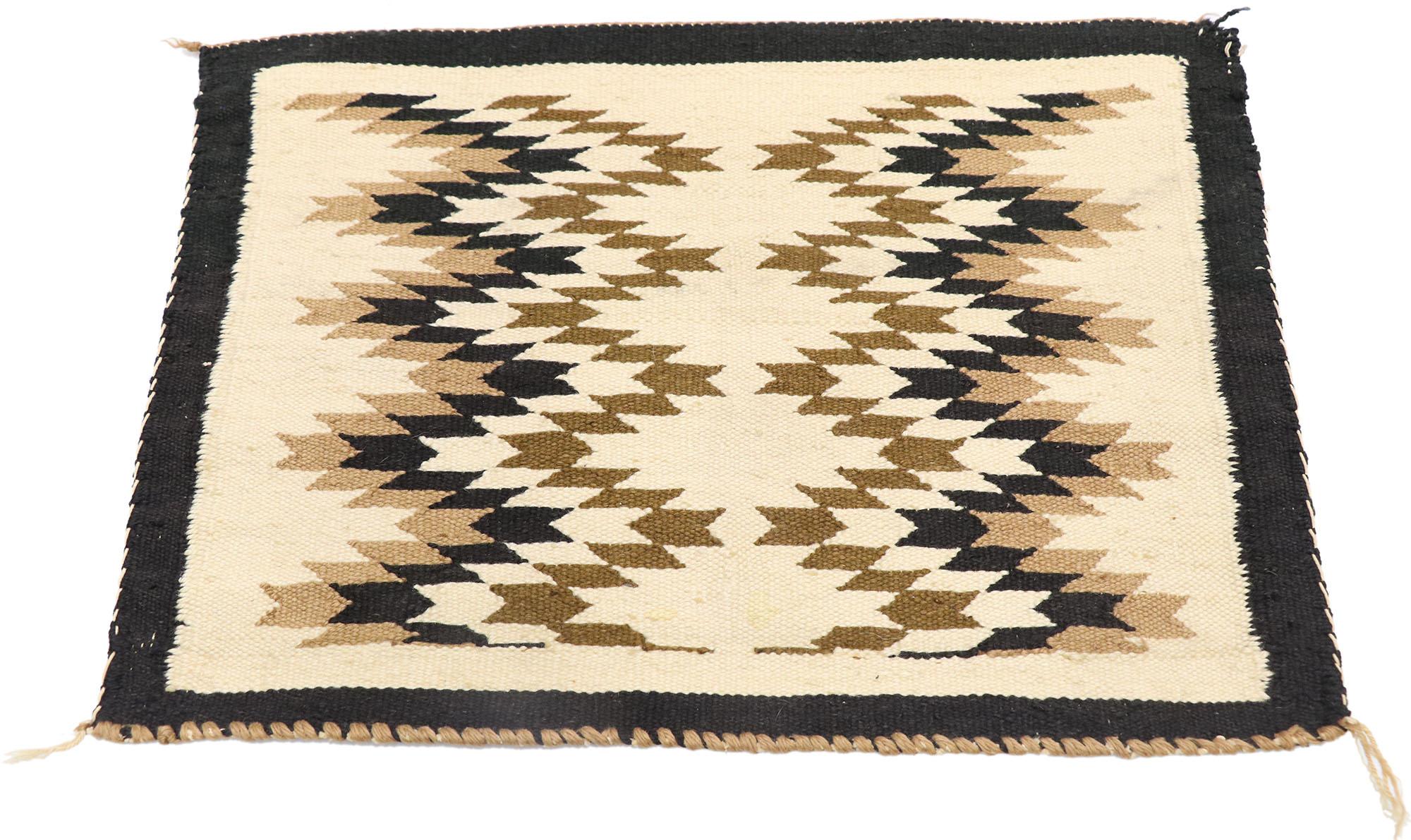 American Antique Navajo Kilim Rug with Two Grey Hills Style For Sale