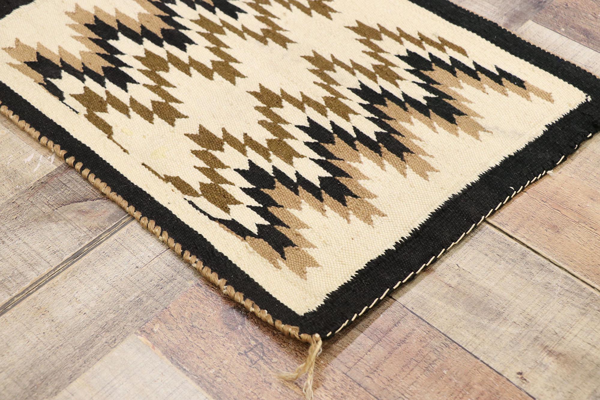 20th Century Antique Navajo Kilim Rug with Two Grey Hills Style For Sale